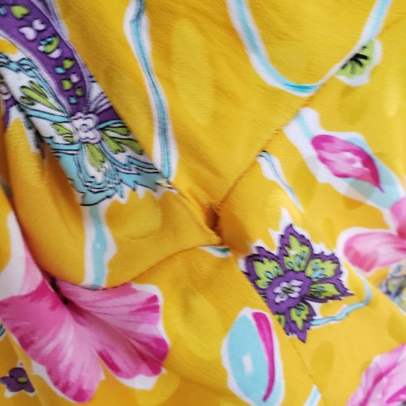 Vintage 80s/90s Luciano Choi 100% Silk Dress with matching scarf - Picture 14 of 15